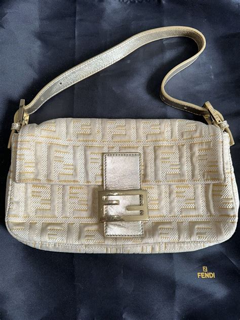 vintage fendi baguette gold hardware|Fendi baguette second hand.